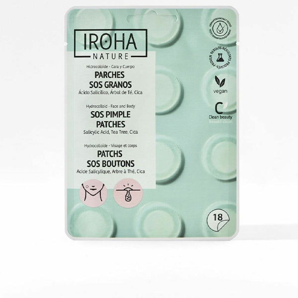 Het product Poriënreinigende Strips Iroha Sos Anti-Acne voor een witte achtergrond.