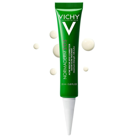 Vichy Normaderm Anti-Acne Crème flesje voor een witte achtergrond.